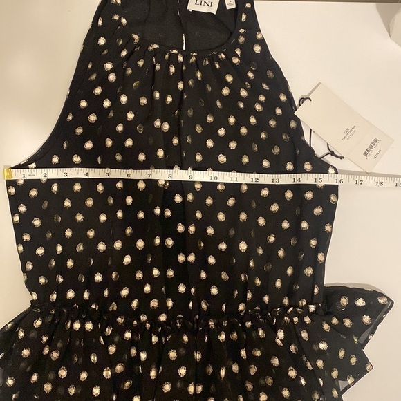 Lini Mini Dress Sleeveless with Ruffle Waist Black and Gold - Small - Picture 12 of 12